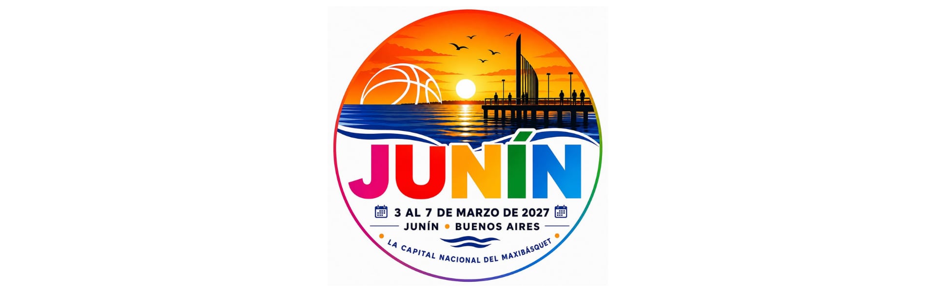 Banner oficial del 59° Torneo Argentino de Maxibásquet en Junín, Buenos Aires, marzo de 2027